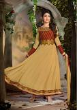 Red Brown Combination Long Readymade Dress (40")